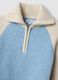 Maglione azzurro Half zip in lana elasticizzato_1