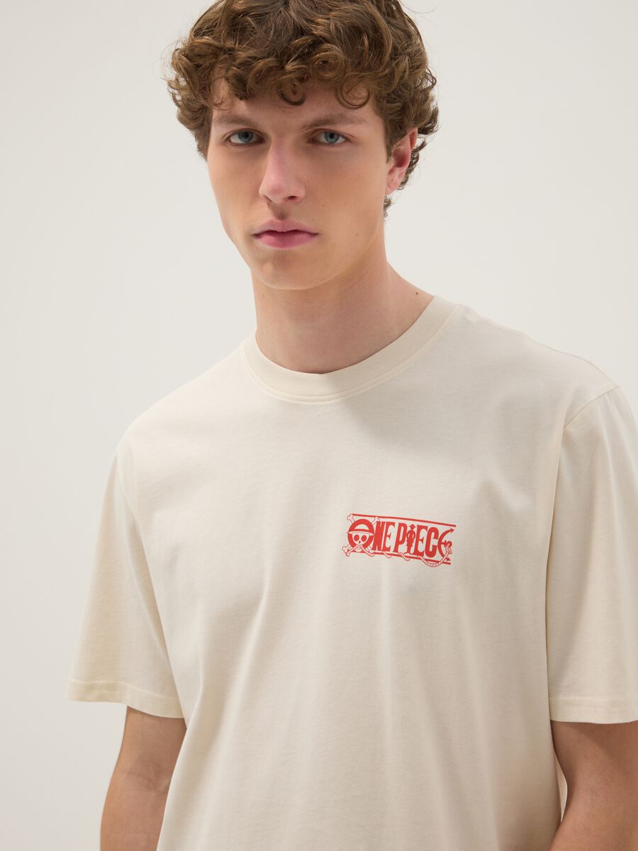 White One Piece print T-shirt in pure cotton, relaxed fit_2