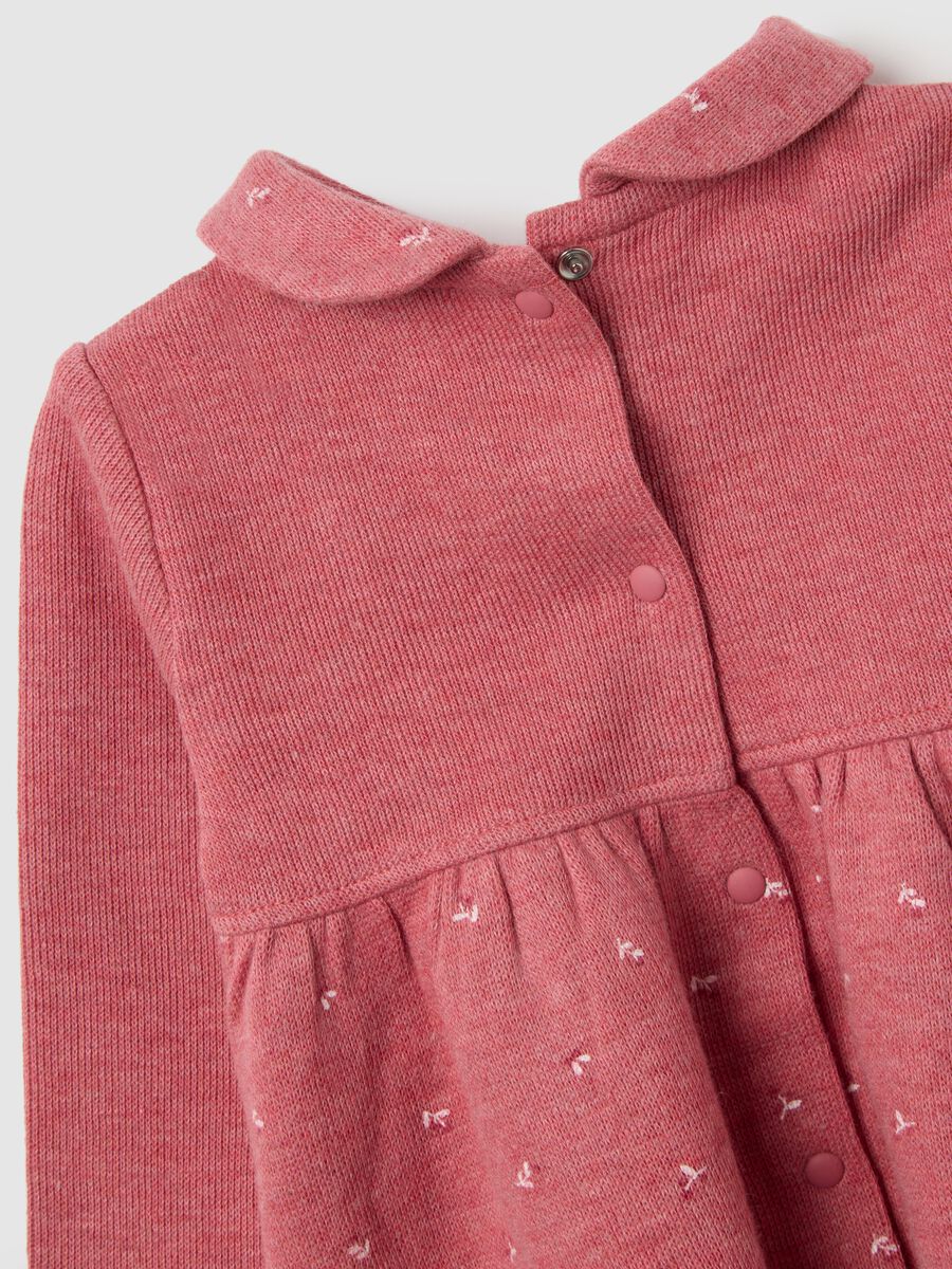 Baby girl's pink dress in pure cotton regular fit with round neck_3