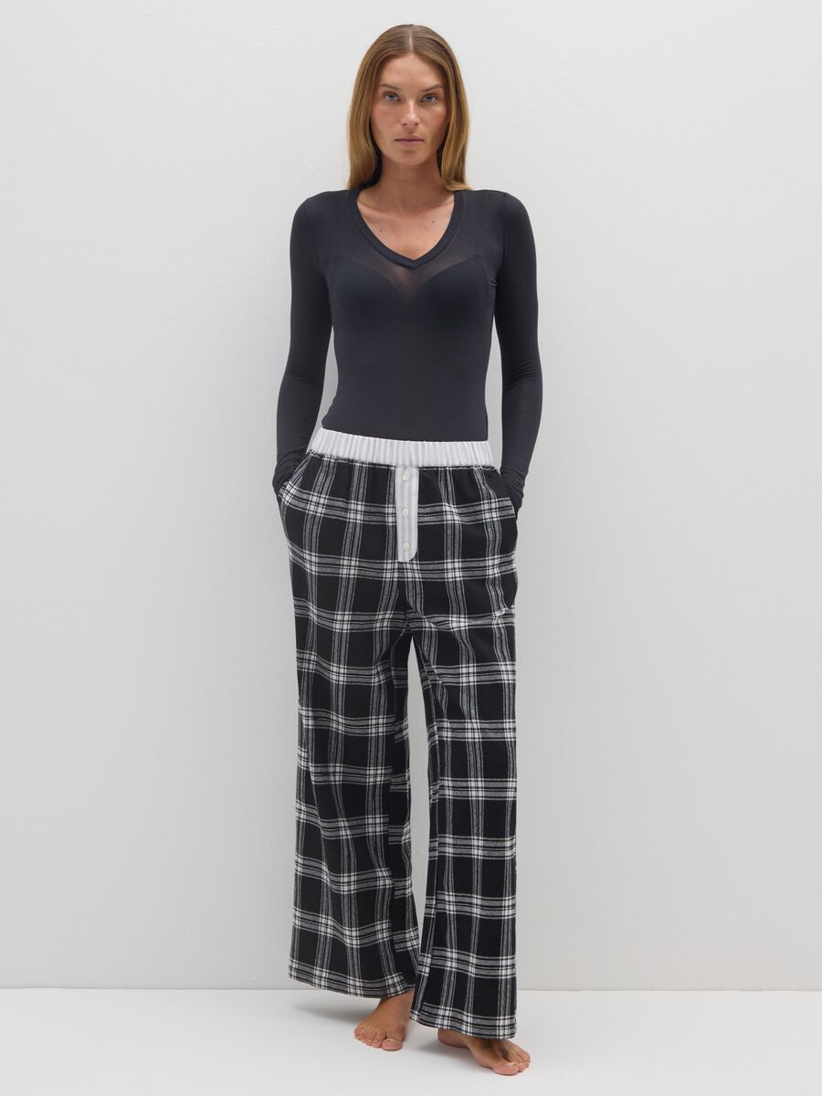 Black Flannel Regular Fit Trousers_0