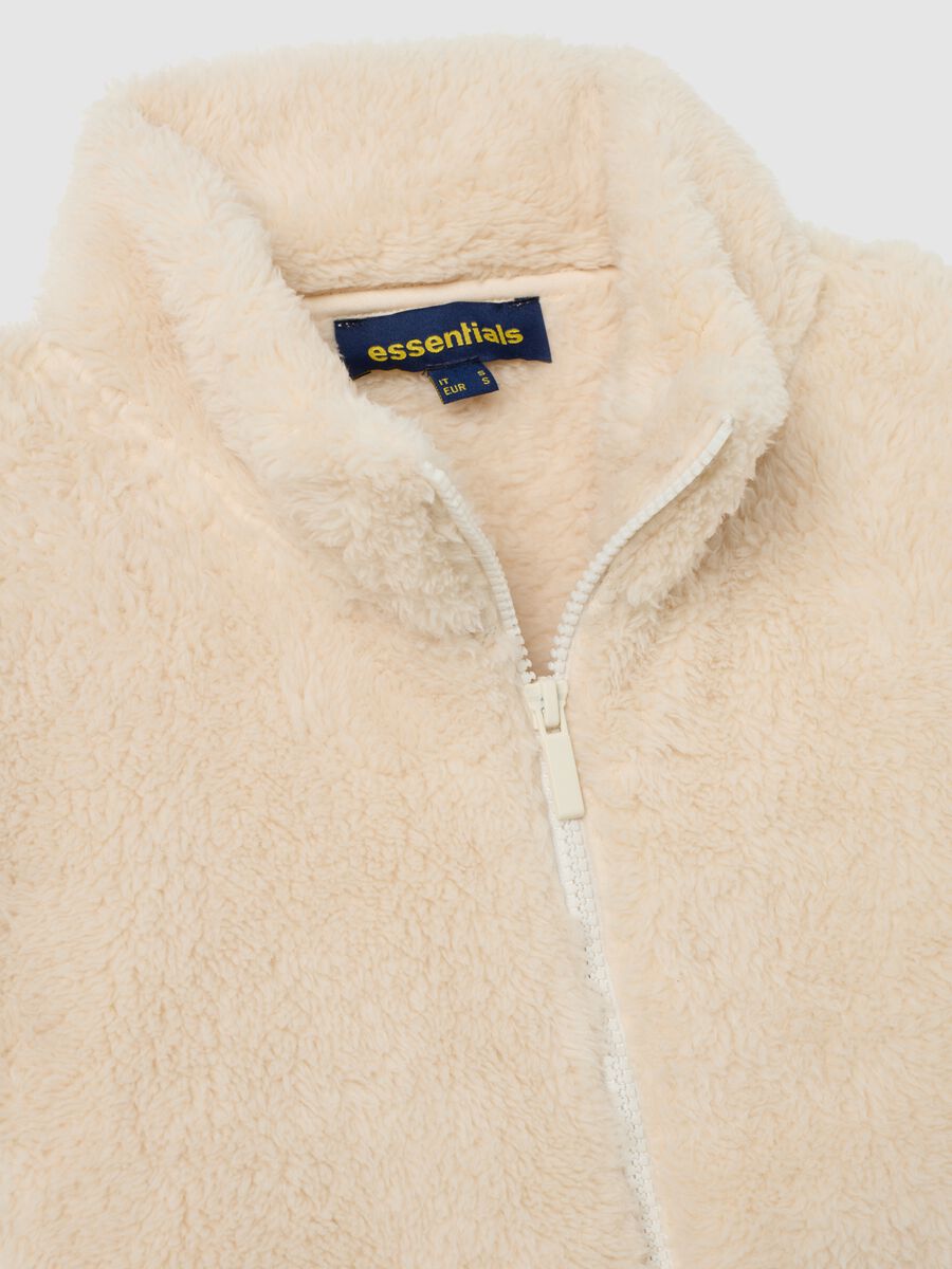 White regular fit zip sweatshirt_5