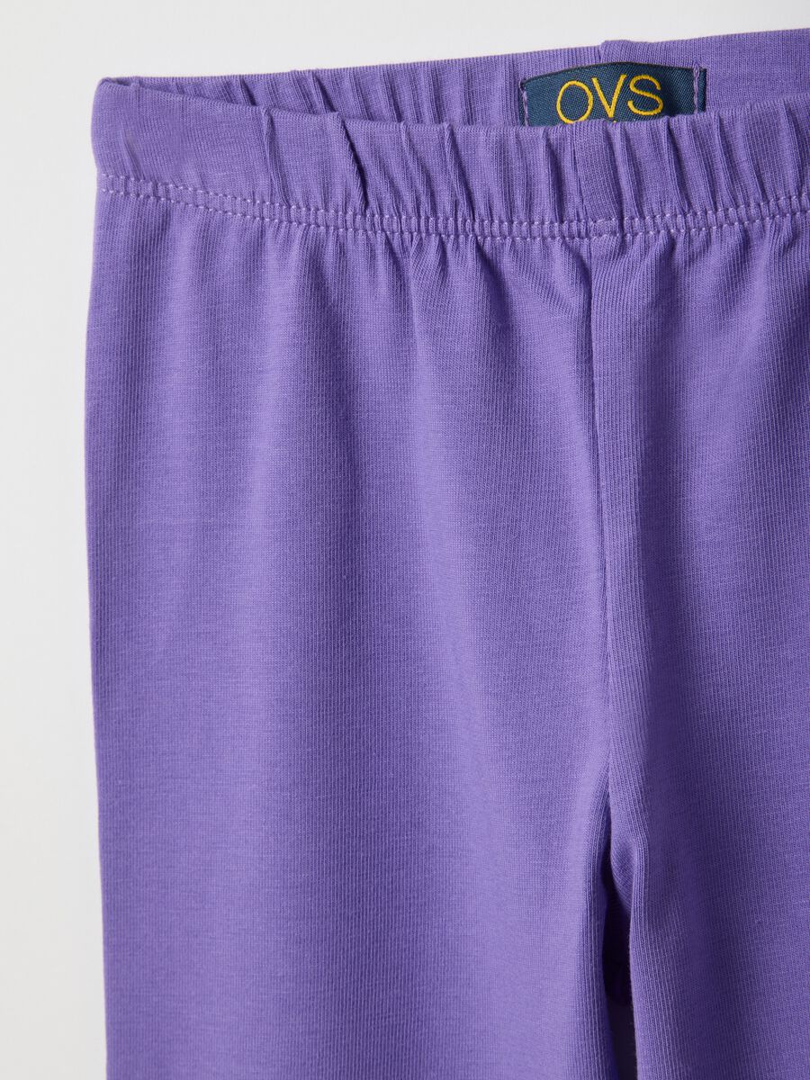 Girls' Violet Stretch Cotton Slim Fit Leggings_2