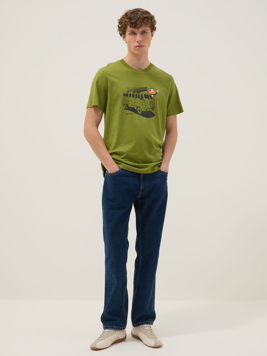 Gr&uuml;nes T-Shirt aus reiner Baumwolle mit Paul-Frank-Print, Regular Fit_1