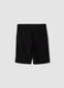 Black pure cotton bermuda shorts with elasticated waist_4