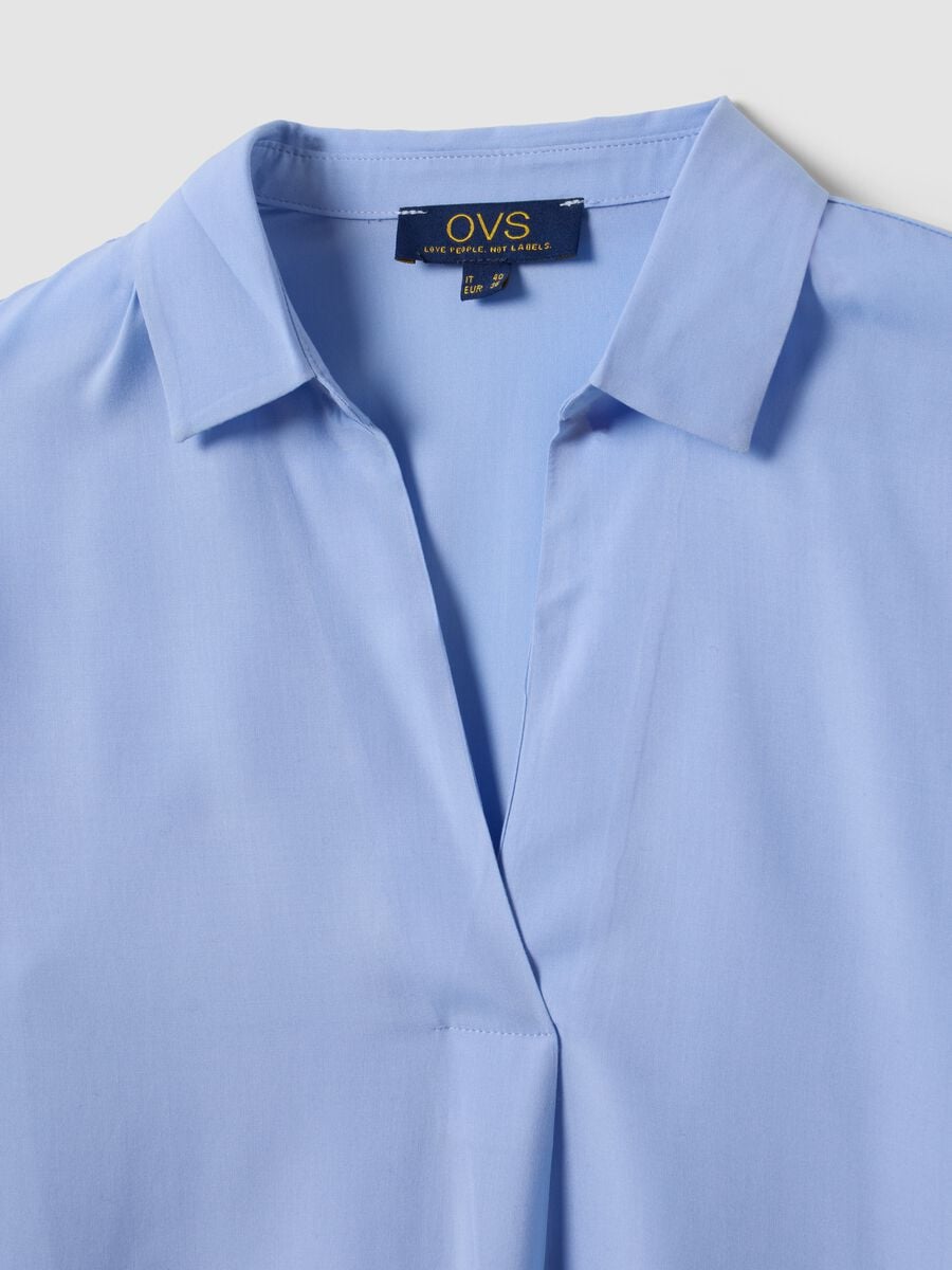 Camicia azzurra in pura viscosa con colletto classico regular fit_5