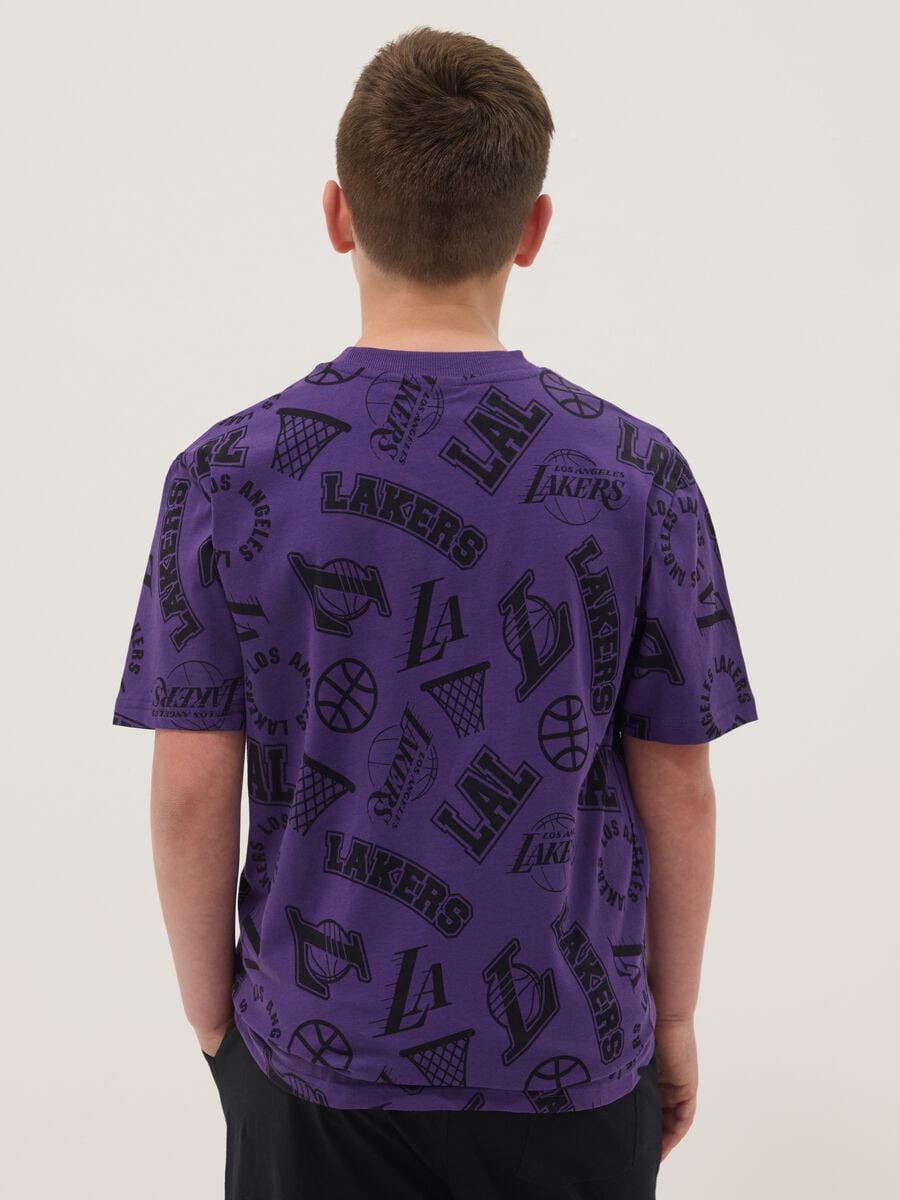 Violettes Kurzarm-T-Shirt aus reiner Baumwolle_1