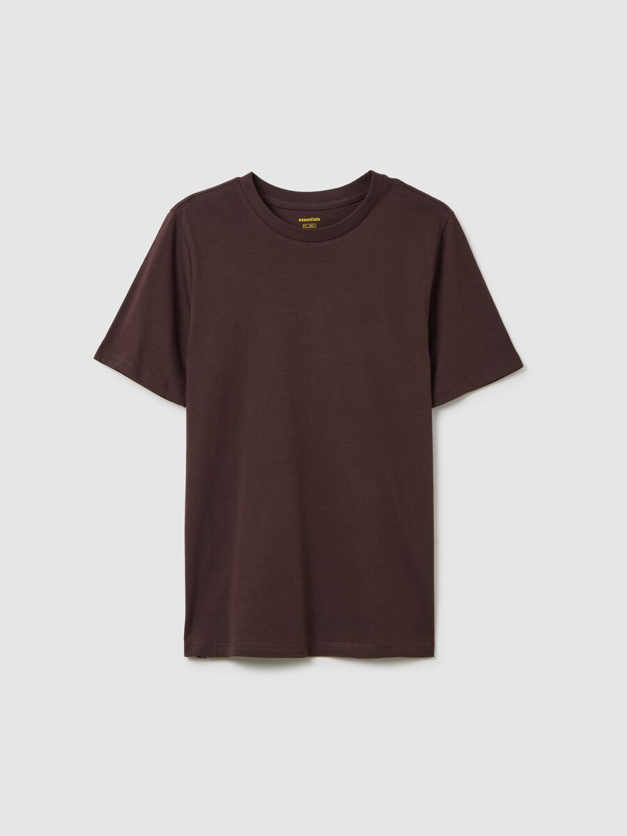 Brown pure cotton T-shirt regular fit_5