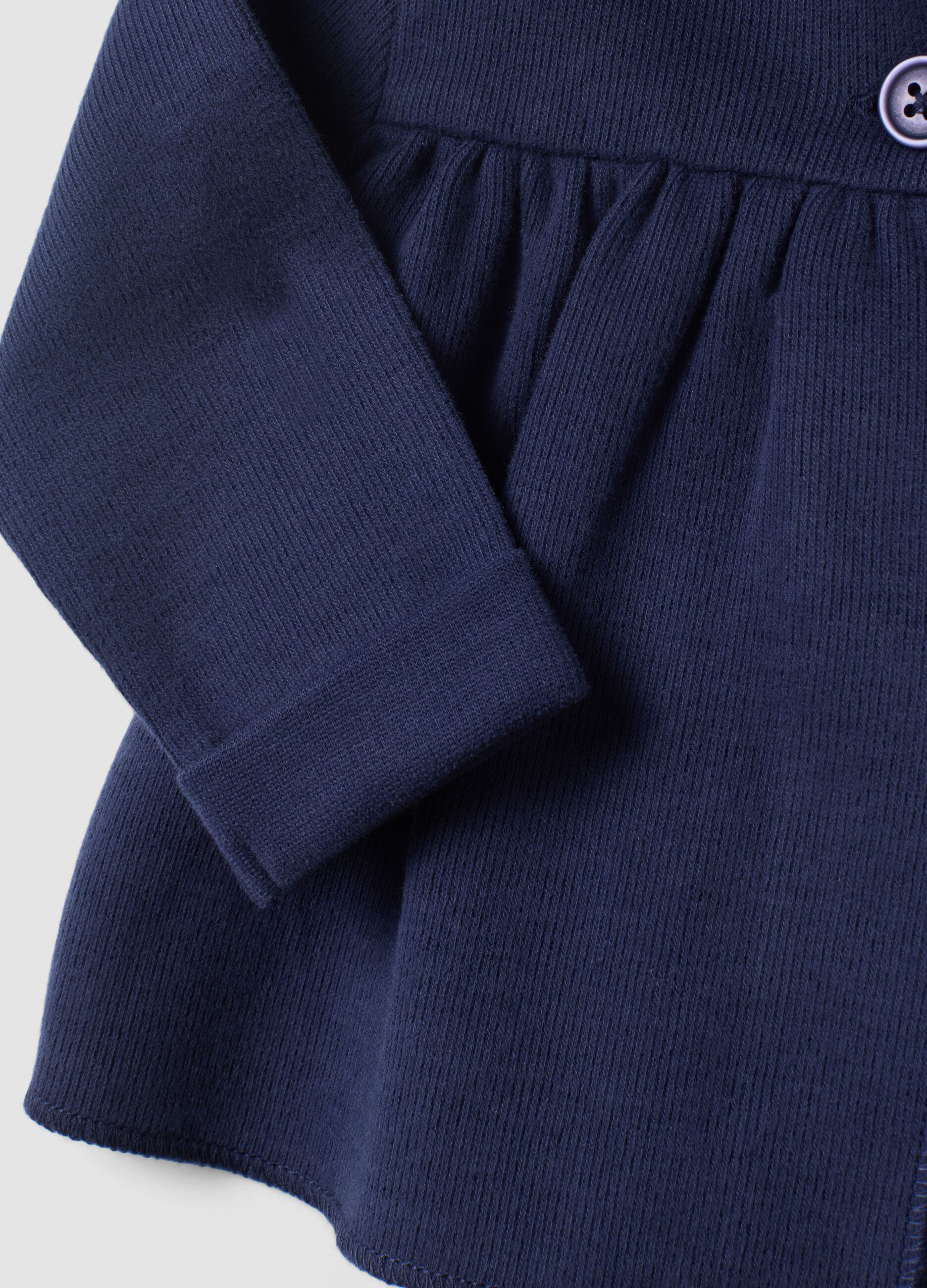 Blaue Kapuzen-Sweatjacke aus reiner Bio-Baumwolle f&uuml;r Baby M&auml;dchen