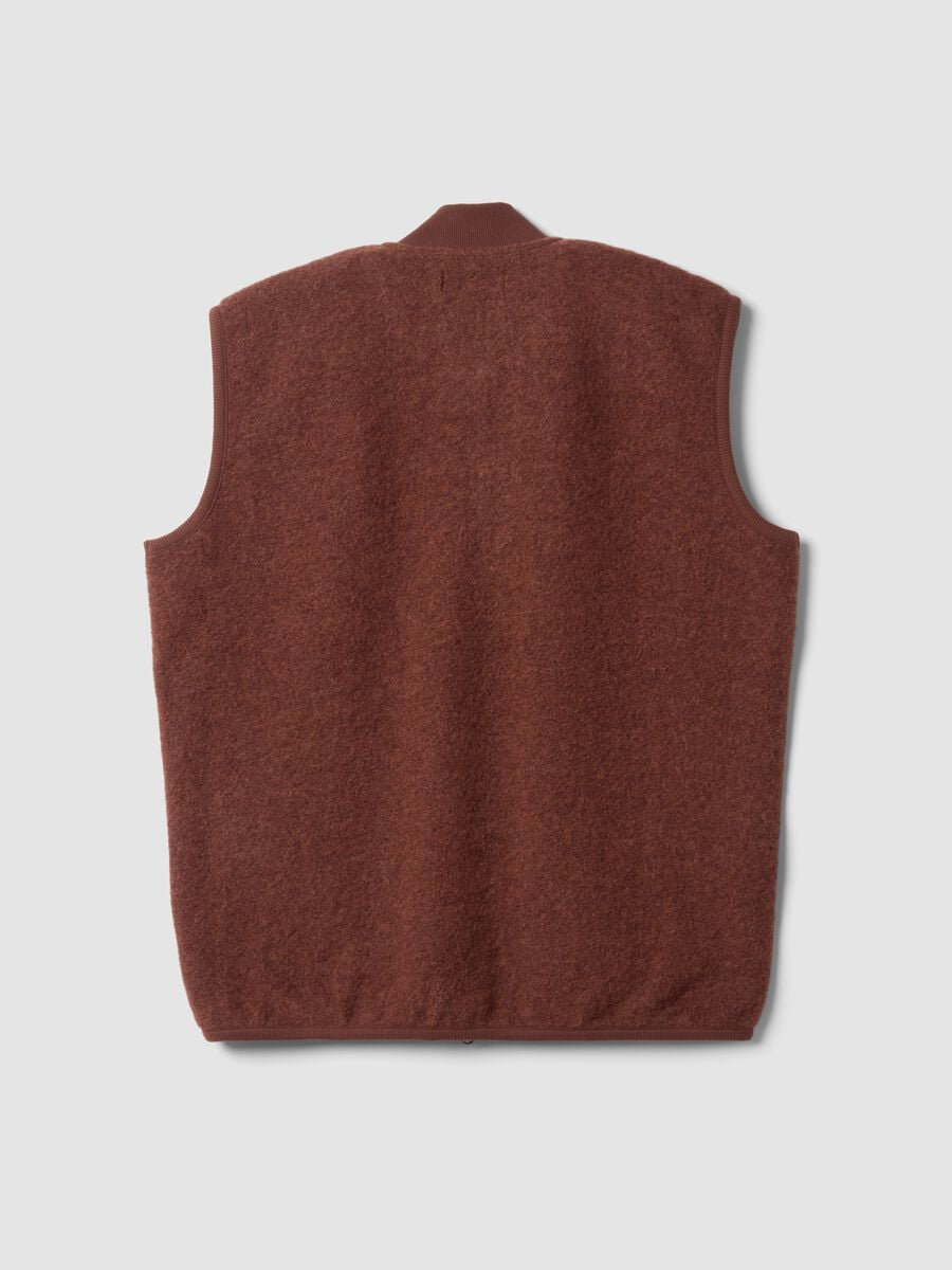 Brown wool-blend gilet with zip_2