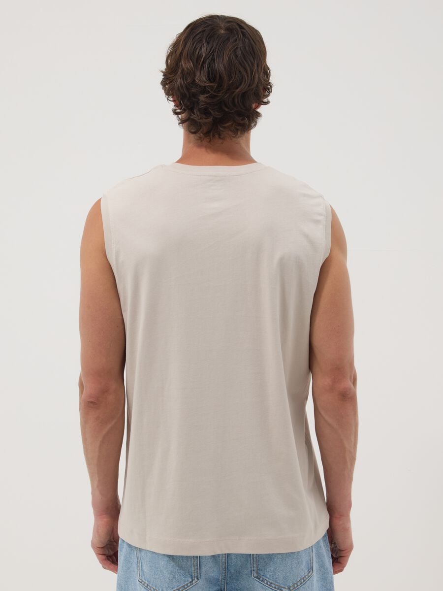Canotta girocollo grigia in puro cotone relaxed fit_4