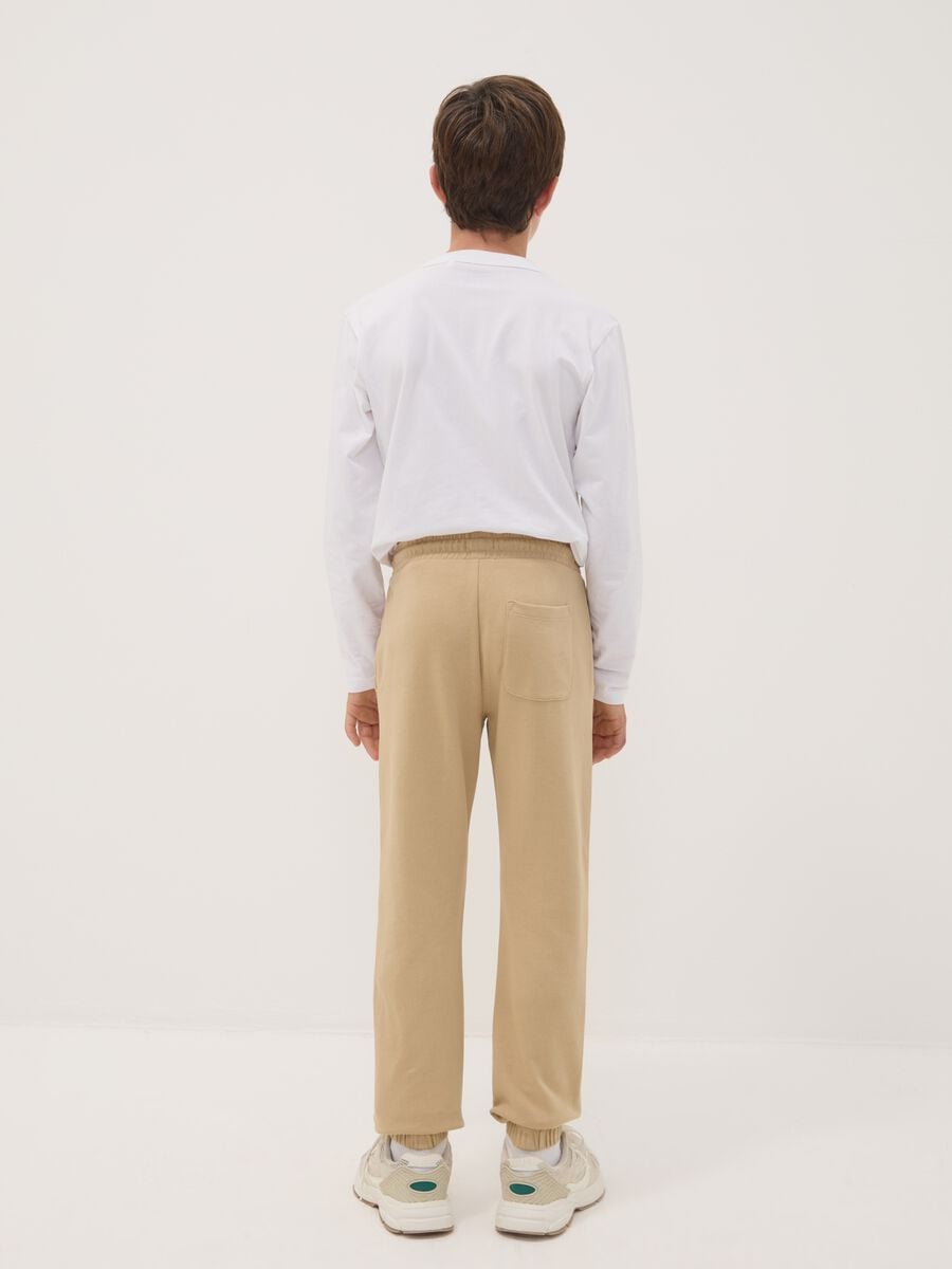 Brown pure cotton joggers with print_1