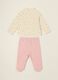 Conjunto para beb&eacute; menina em algod&atilde;o el&aacute;stico multicolor com motivos florais_3