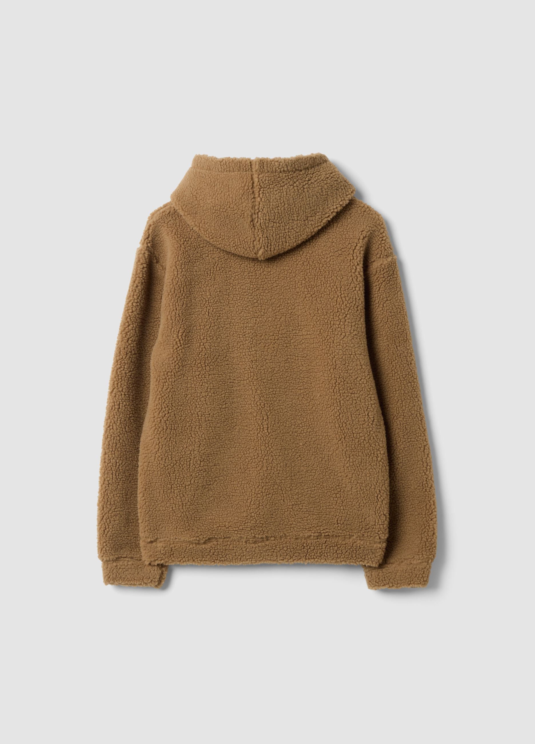 Light brown hooded sweatshirt, relaxed fit