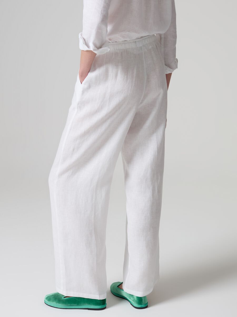 Wide-leg fluid trousers in linen_2