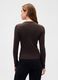 Brown long sleeve stretchy top_2
