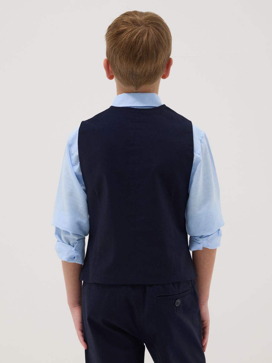 Jungenweste in blauem elastischem Baumwolle, regular fit_2
