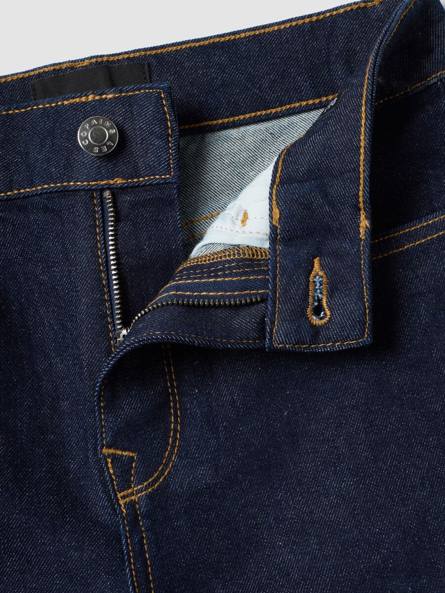 Blue stretch-cotton bootcut jeans_2