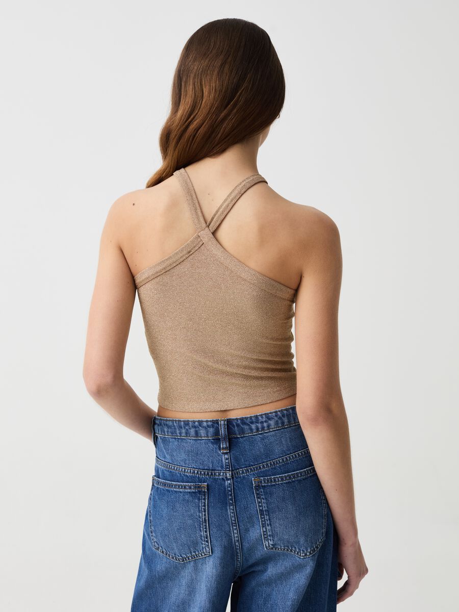 Lurex crop top with crossover straps_2