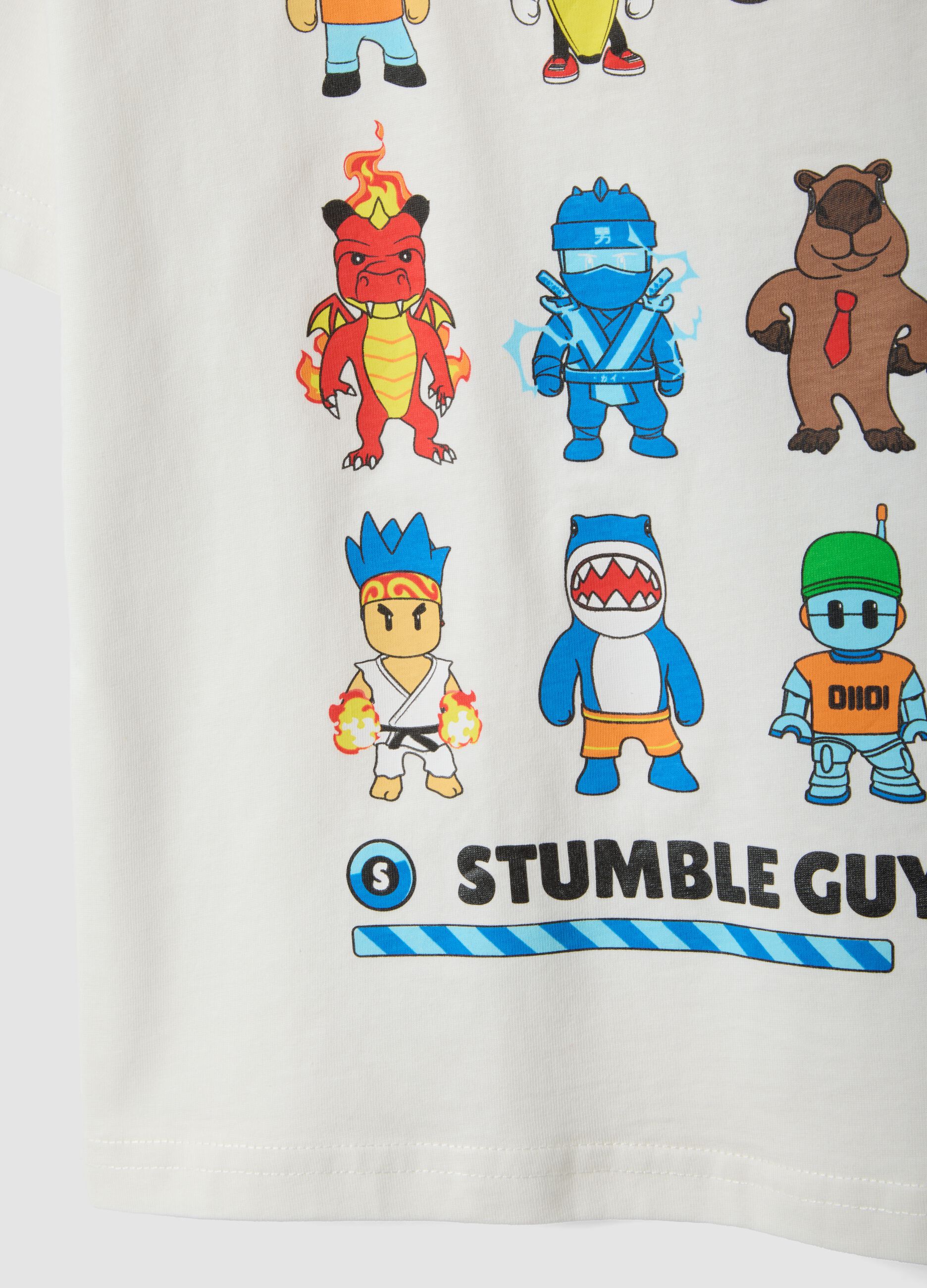 &Pi;&alpha;&iota;&delta;&iota;&kappa;ό &lambda;&epsilon;&upsilon;&kappa;ό T-shirt &alpha;&pi;ό 100% &beta;&alpha;&mu;&beta;ά&kappa;&iota; &mu;&epsilon; &sigma;&tau;ά&mu;&pi;&alpha; Stumble Guys, &kappa;&alpha;&nu;&omicron;&nu;&iota;&kappa;ή &epsilon;&phi;&alpha;&rho;&mu;&omicron;&gamma;ή