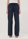 Pantaloni denim blu in puro cotone wide leg con coulisse_1