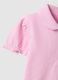 Polo in puro cotone rosa da bimba regular fit con maniche arricciate_2