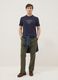 Blaues Regular-Fit T-Shirt aus reiner Baumwolle mit Frontprint_1