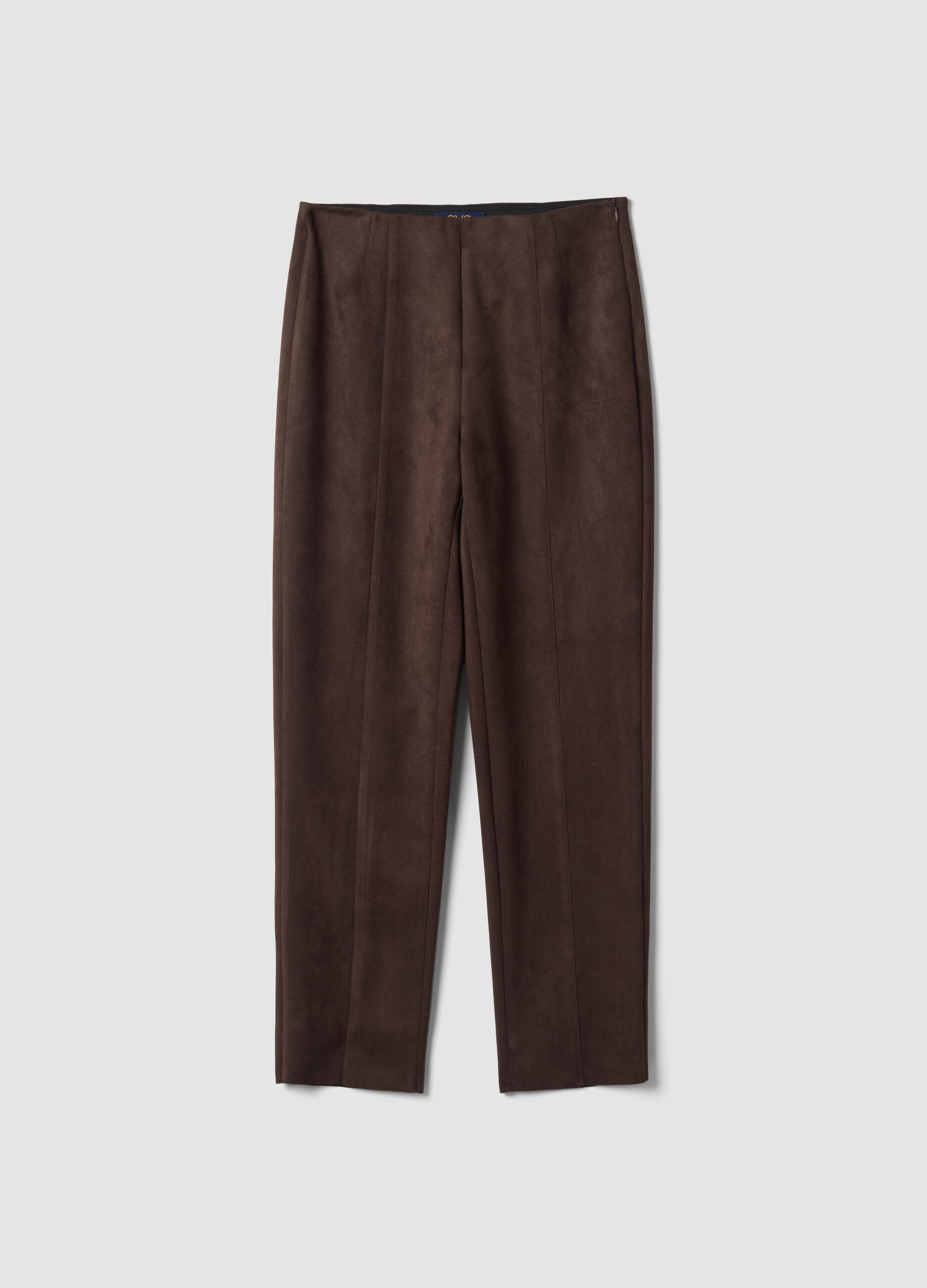 Leggings marroni in tessuto elasticizzato slim fit