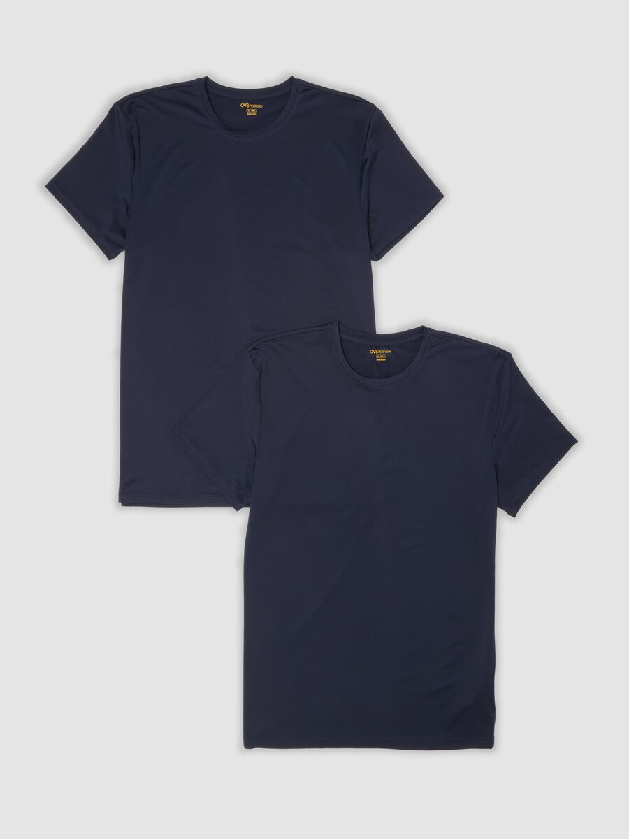 2er-Pack blaue T-Shirts aus elastischer Mikrofaser, Regular Fit_4