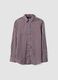 Camicia multicolor in tessuto elasticizzato a righe regular fit_0