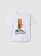 White pure cotton children's t-shirt regular fit with print_0