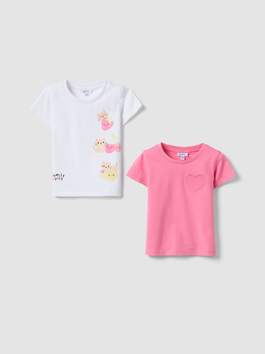 Mehrfarbiges 2er-Pack T-Shirts aus reiner Baumwolle f&uuml;r Baby-M&auml;dchen_0