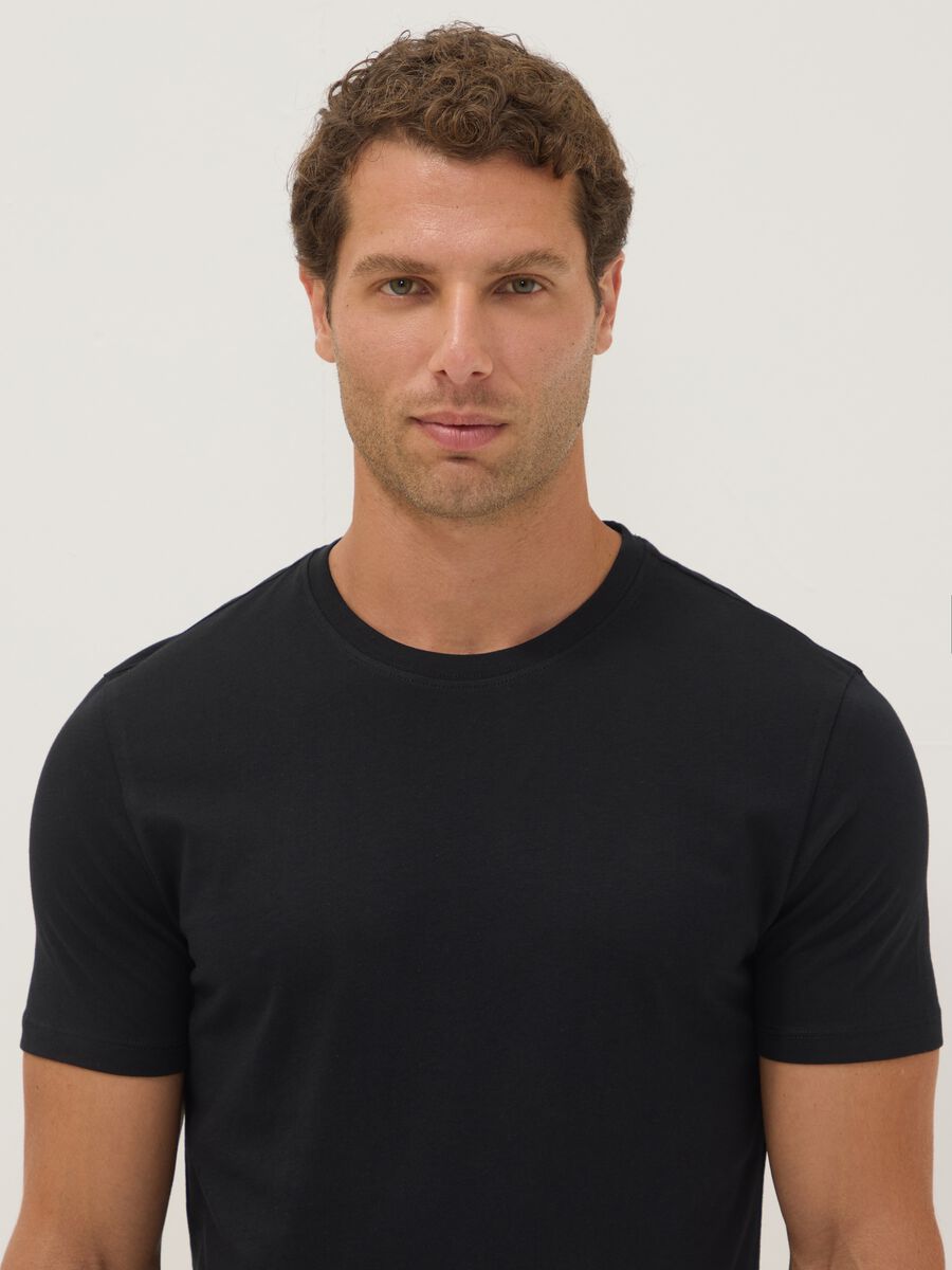 3er-Pack schwarze T-Shirts aus Bio-Baumwolle mit kurzen &Auml;rmeln_1