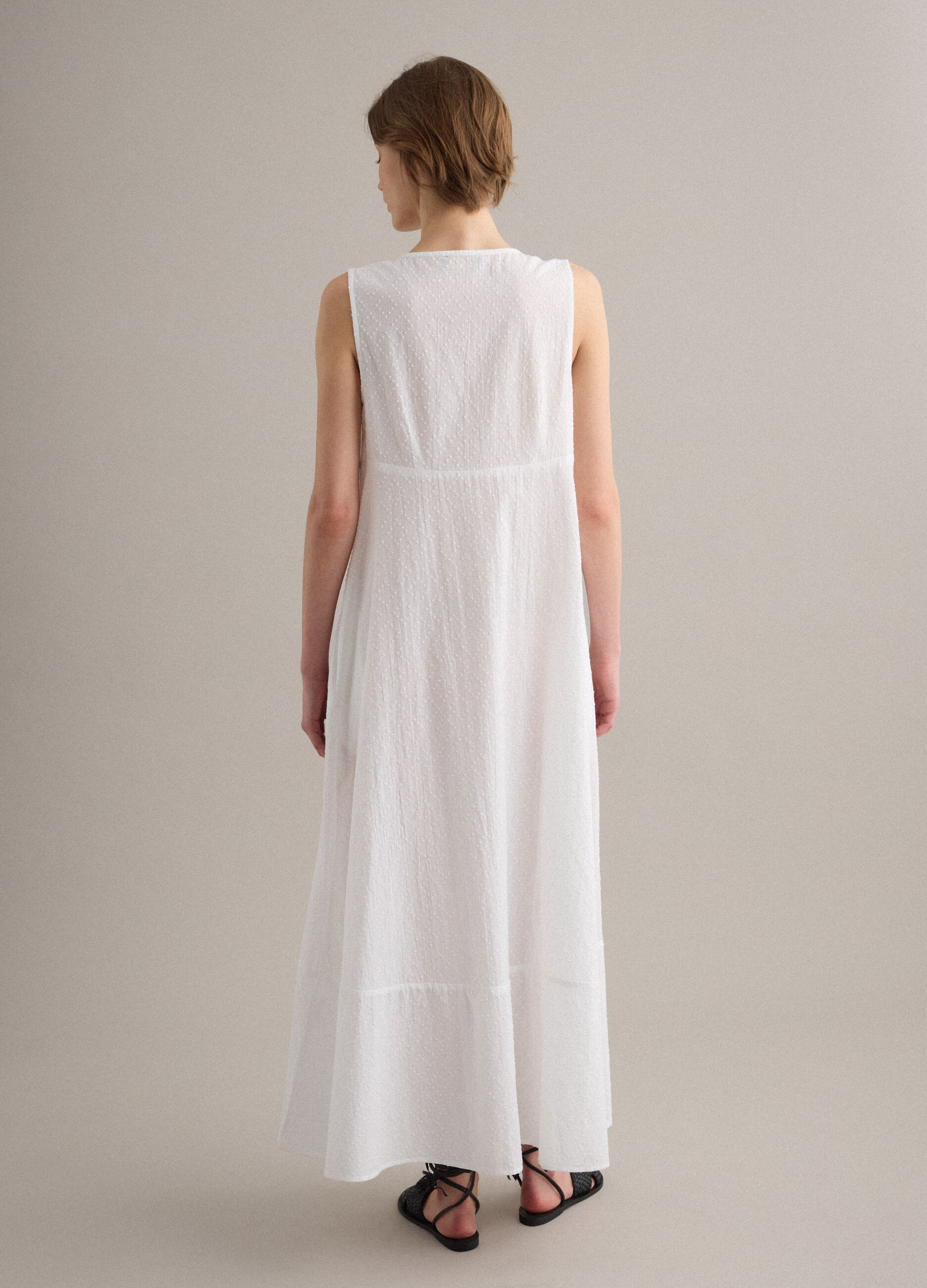 Vestido maxi blanco de algod&oacute;n puro
