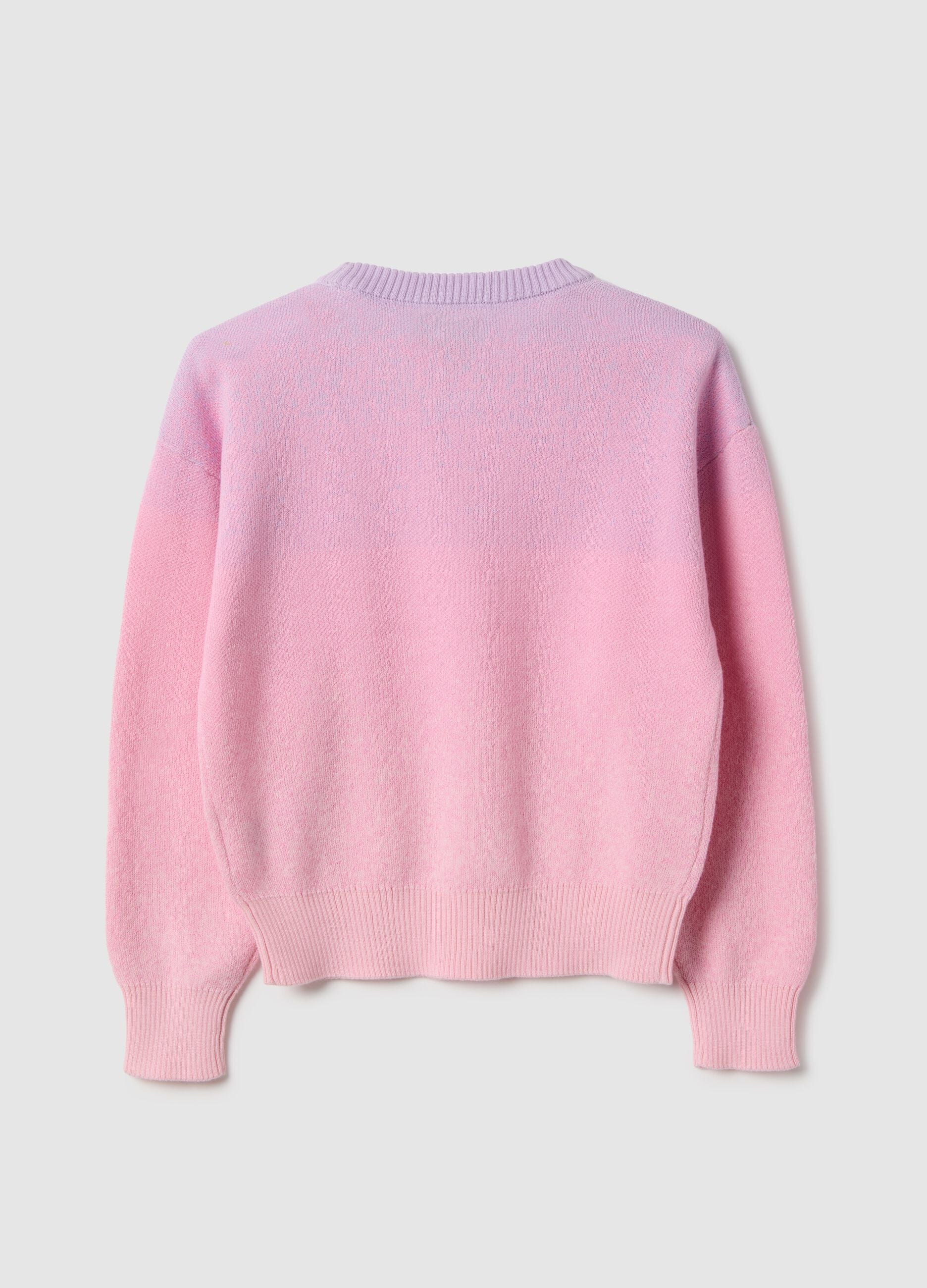 Rosa M&auml;dchenpullover aus reiner Baumwolle im Regular-Fit mit Farbverlauf