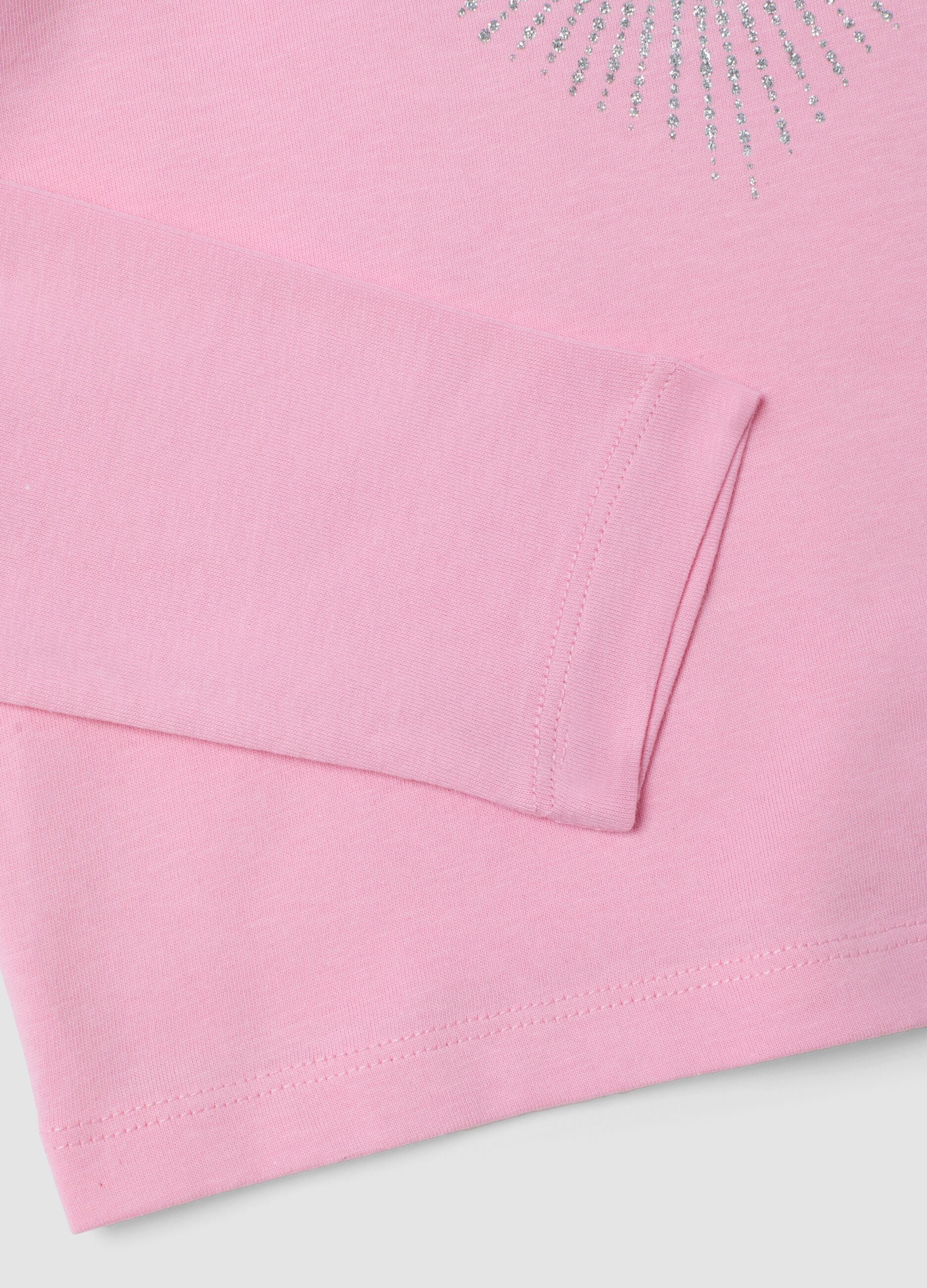 T-shirt rosa em puro algod&atilde;o org&acirc;nico com gola redonda