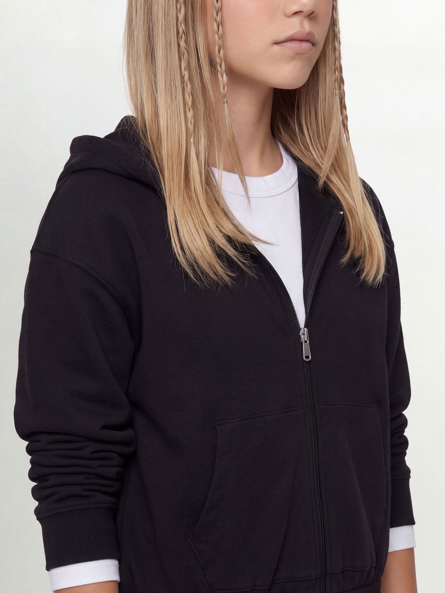 Black organic cotton hooded sweatshirt_1