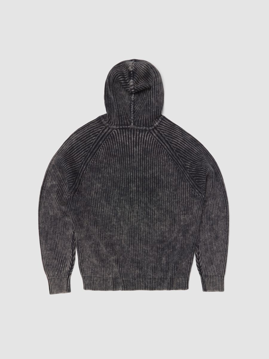 Knit Ribbed Hoodie Vintage Grey_1
