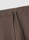 Brown regular fit stretch cotton blend jogger trousers_5