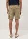Beige pure cotton cargo shorts, regular fit_2