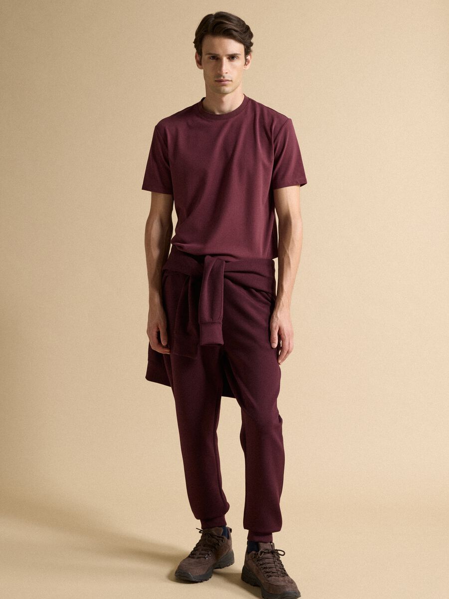 Red regular-fit stretch piqu&eacute; cotton-blend T-shirt with Easy Dry_1