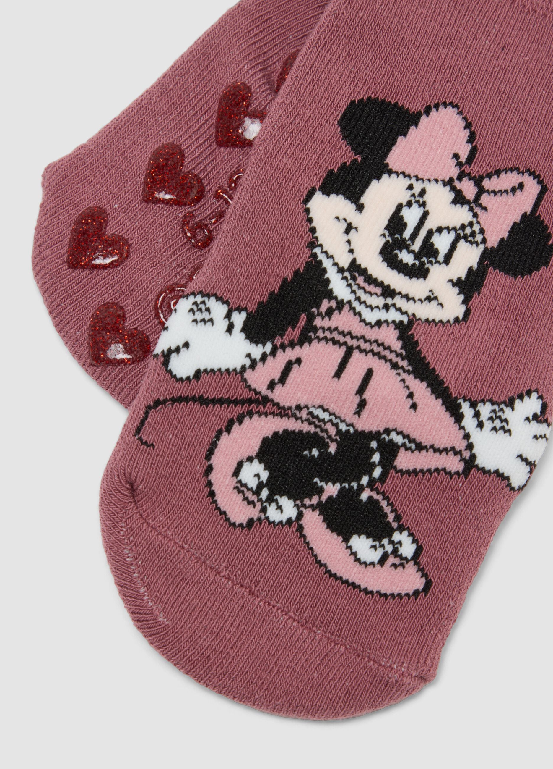 2er-Pack rutschfeste Socken aus elastischer Bio-Baumwolle mit Minnie-Print