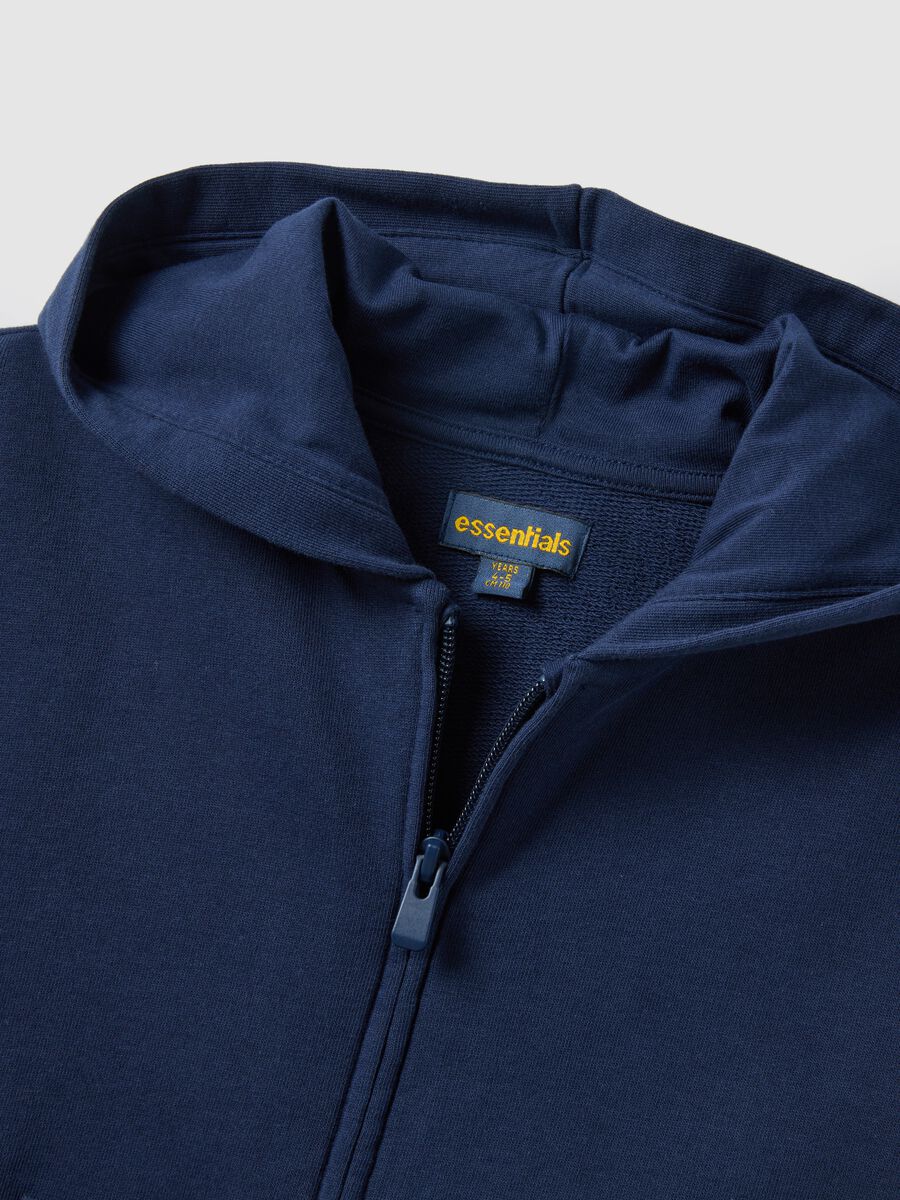 Children's Blue Hoodie with Full Zip in Pure Cotton Regular Fit_2