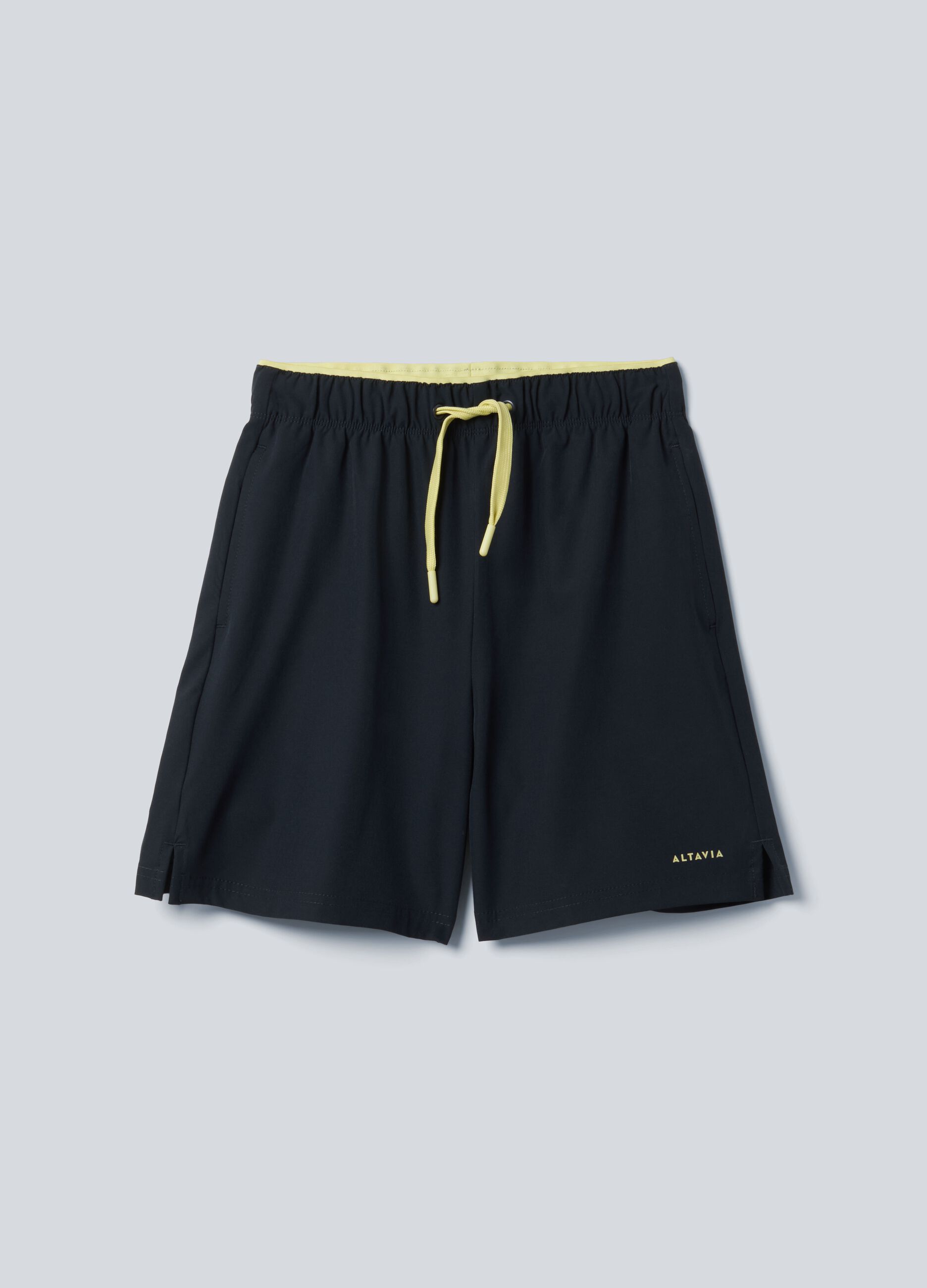 Black ALTAVIA COURT sports shorts in stretchy technical fabric for boys
