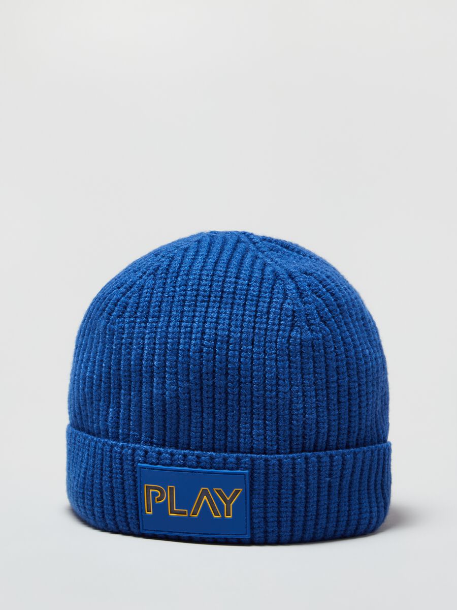 Ribbed hat with patch and fold_2