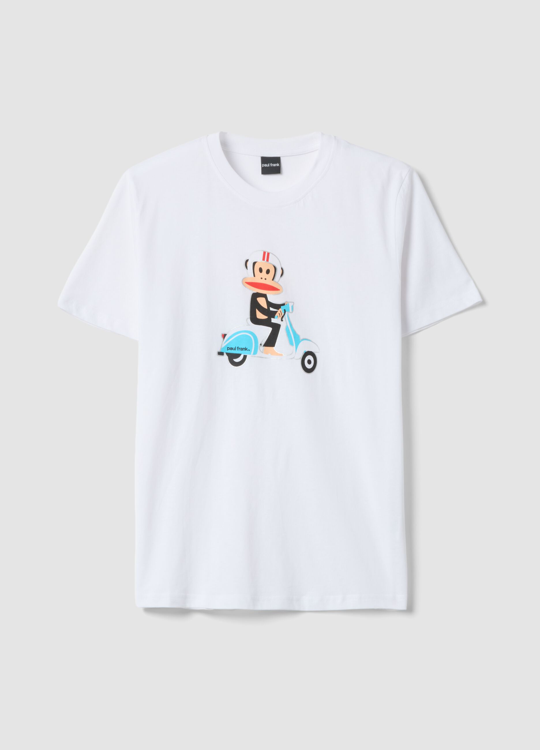 Wei&szlig;es T-Shirt mit Paul-Frank-Print aus reiner Baumwolle, Regular Fit