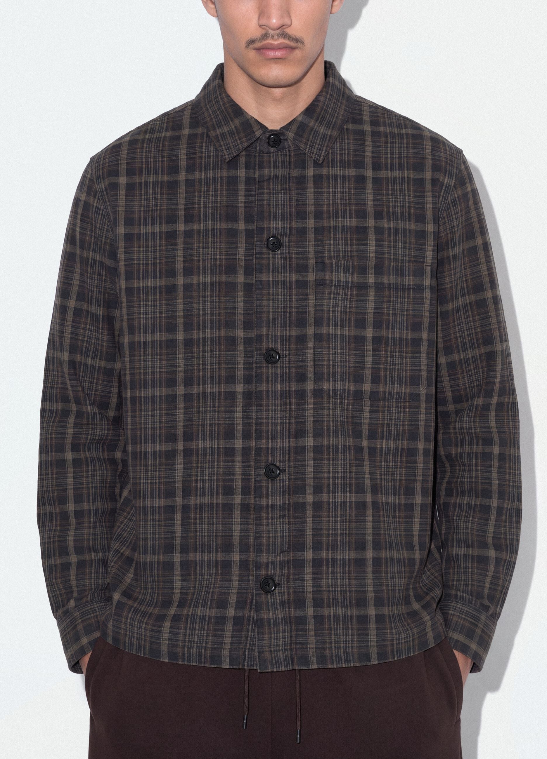 Multicolour pure cotton check shirt, oversized fit