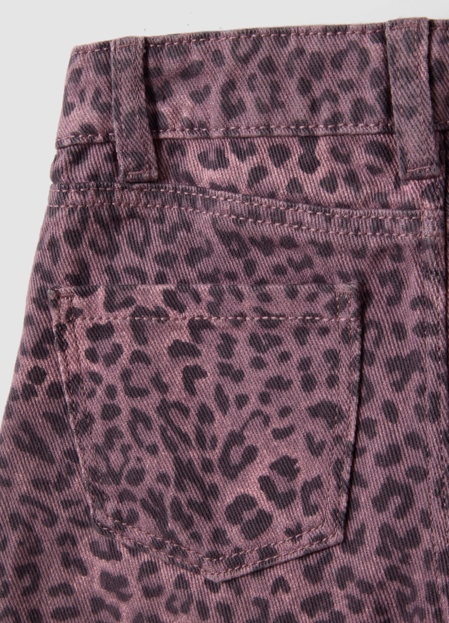 Ružičaste slim fit kratke hlače s animal printom od čistog pamuka za djevojčice
