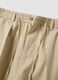 Beige linen-cotton blend trousers with an elasticated waist_5
