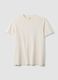 Beige pure cotton regular-fit short-sleeve T-shirt_0