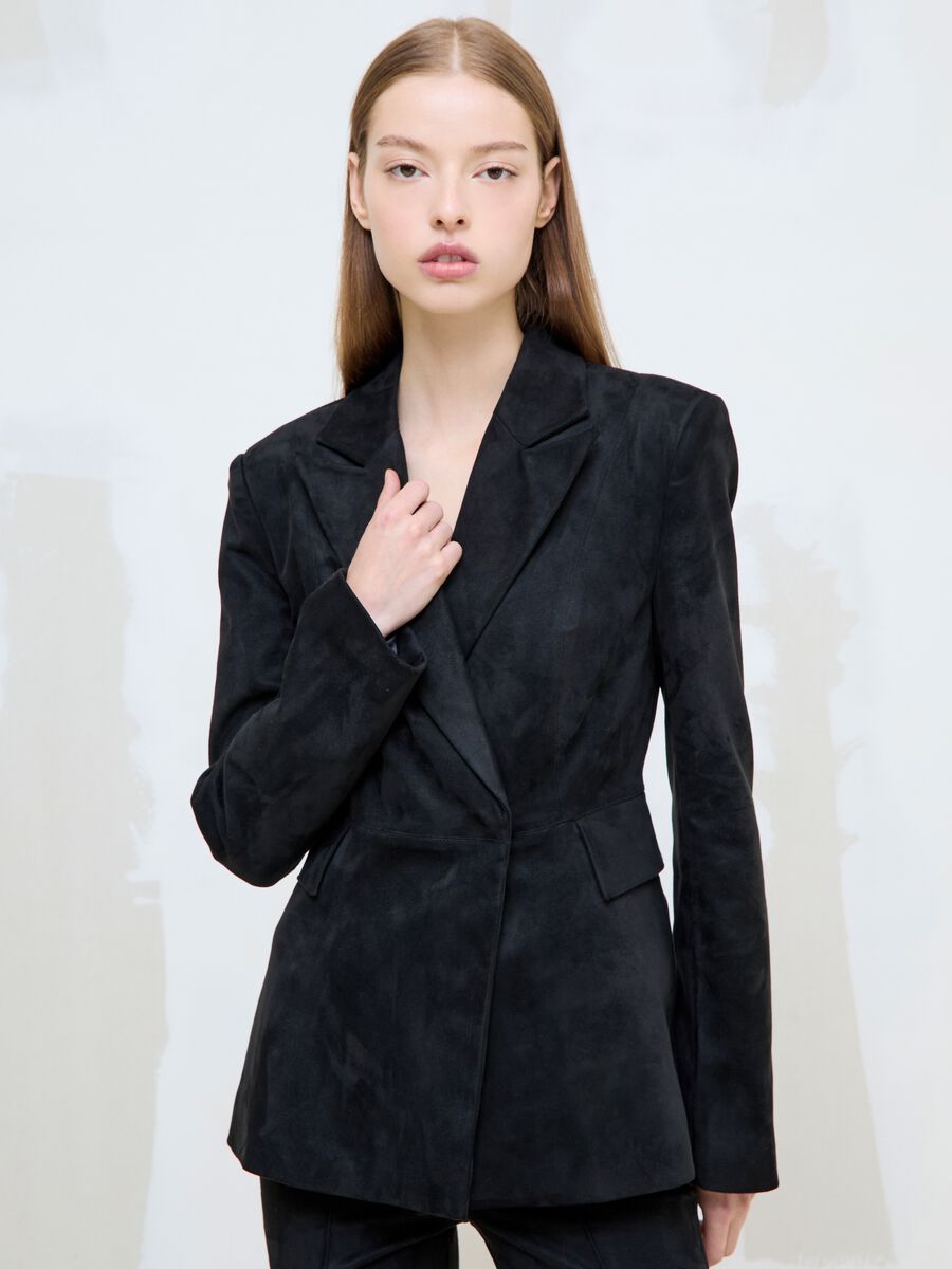 Blazer en su&eacute;dine noir_3